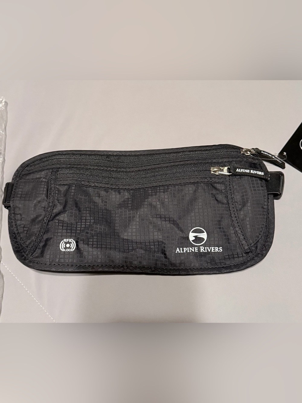 Alpine Rivers Black Money Belt with RFID Protection